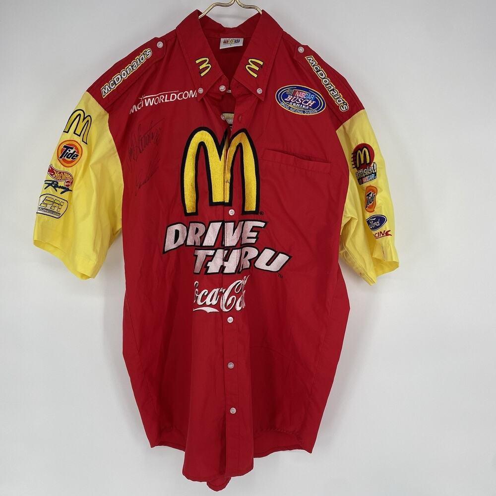 Andy Houston Nascar Jersey Signed Autographed McDonalds Drive Thru Crew 96
